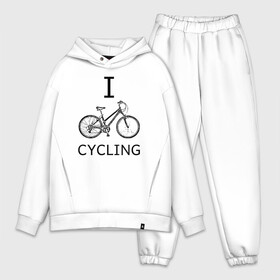 Мужской костюм хлопок OVERSIZE с принтом I love cycling в Белгороде,  |  | bicycle | bike | bmx | cycling | enjoy | i | like | love | moto | ride | rider | sport | байк | велик | вело | велосипед | велосипедист | ездить | зож | катать | кататься | лето | спорт | спортсмен