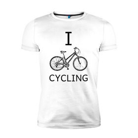 Мужская футболка премиум с принтом I love cycling в Белгороде, 92% хлопок, 8% лайкра | приталенный силуэт, круглый вырез ворота, длина до линии бедра, короткий рукав | bicycle | bike | bmx | cycling | enjoy | i | like | love | moto | ride | rider | sport | байк | велик | вело | велосипед | велосипедист | ездить | зож | катать | кататься | лето | спорт | спортсмен