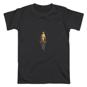 Мужская футболка хлопок с принтом Космонавт 8-bit в Белгороде, 100% хлопок | прямой крой, круглый вырез горловины, длина до линии бедер, слегка спущенное плечо. | 8 bit | nintendo | retro | денди | космонавт | человек