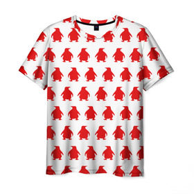 Мужская футболка 3D с принтом Пингвинчики в Белгороде, 100% полиэфир | прямой крой, круглый вырез горловины, длина до линии бедер | 3d | арт | животные | пингвины | птицы | текстуры