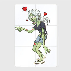 Магнитный плакат 2Х3 с принтом Zombie love в Белгороде, Полимерный материал с магнитным слоем | 6 деталей размером 9*9 см | heart | love | zombie | зомби | любовь | сердце