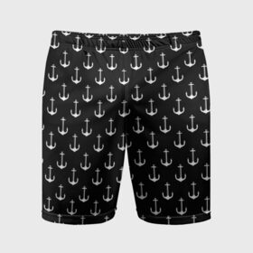 Мужские шорты 3D спортивные с принтом Якорьки в Белгороде,  |  | 3d | арт | лето | море | морские | текстура | черно белые | якорь