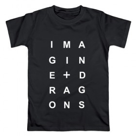 Мужская футболка хлопок с принтом Imagine Dragons в Белгороде, 100% хлопок | прямой крой, круглый вырез горловины, длина до линии бедер, слегка спущенное плечо. | imagine dragons