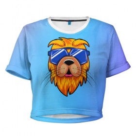 Женская футболка 3D укороченная с принтом Dog hipster в Белгороде, 100% полиэстер | круглая горловина, длина футболки до линии талии, рукава с отворотами | animal | beast | brand | brute | dog | pet | голова животного | животные | лето | очки | собака | хипстер | шерсть