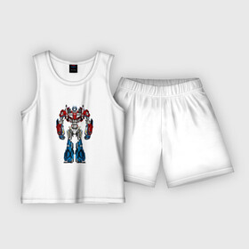 Детская пижама с шортами хлопок с принтом Оптимус Прайм в Белгороде,  |  | autobot | robot | transformers | автобот | кибертрон | оптимус | прайм | робот