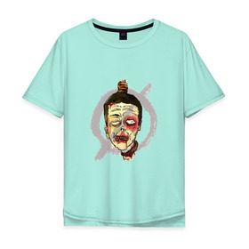 Мужская футболка хлопок Oversize с принтом Zombie в Белгороде, 100% хлопок | свободный крой, круглый ворот, “спинка” длиннее передней части | 21 | top | twenty one pilots | zombie | зомби | музыка | пилоты