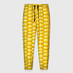 Мужские брюки 3D с принтом Сладкая вареная кукуруза в Белгороде, 100% полиэстер | манжеты по низу, эластичный пояс регулируется шнурком, по бокам два кармана без застежек, внутренняя часть кармана из мелкой сетки | еда | кукуруза