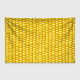 Флаг-баннер с принтом Сладкая вареная кукуруза в Белгороде, 100% полиэстер | размер 67 х 109 см, плотность ткани — 95 г/м2; по краям флага есть четыре люверса для крепления | еда | кукуруза