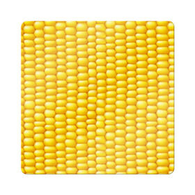 Магнит виниловый Квадрат с принтом Сладкая вареная кукуруза в Белгороде, полимерный материал с магнитным слоем | размер 9*9 см, закругленные углы | еда | кукуруза