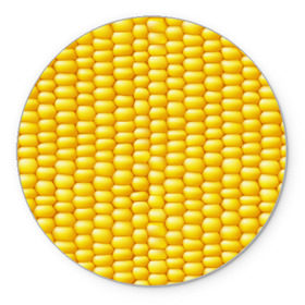 Коврик круглый с принтом Сладкая вареная кукуруза в Белгороде, резина и полиэстер | круглая форма, изображение наносится на всю лицевую часть | еда | кукуруза