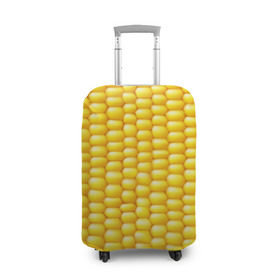 Чехол для чемодана 3D с принтом Сладкая вареная кукуруза в Белгороде, 86% полиэфир, 14% спандекс | двустороннее нанесение принта, прорези для ручек и колес | еда | кукуруза