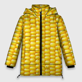 Женская зимняя куртка 3D с принтом Сладкая вареная кукуруза в Белгороде, верх — 100% полиэстер; подкладка — 100% полиэстер; утеплитель — 100% полиэстер | длина ниже бедра, силуэт Оверсайз. Есть воротник-стойка, отстегивающийся капюшон и ветрозащитная планка. 

Боковые карманы с листочкой на кнопках и внутренний карман на молнии | еда | кукуруза