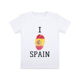 Детская футболка хлопок с принтом Отпечаток испании в Белгороде, 100% хлопок | круглый вырез горловины, полуприлегающий силуэт, длина до линии бедер | 