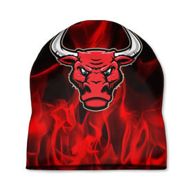 Шапка 3D с принтом Angry bull в Белгороде, 100% полиэстер | универсальный размер, печать по всей поверхности изделия | Тематика изображения на принте: 3d | angry bull | in fire | бык | в огне | дым | животные | мощь | огненный | огонь | пламя | пожар | сила | стихия