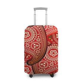 Чехол для чемодана 3D с принтом Турецкий огурец в Белгороде, 86% полиэфир, 14% спандекс | двустороннее нанесение принта, прорези для ручек и колес | 3d | абстракция | арт | индийский | турецкий огурец | узор | фигуры | цветы