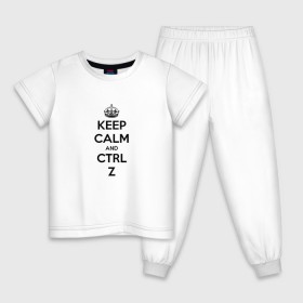 Детская пижама хлопок с принтом Keep Calm And Ctrl + Z в Белгороде, 100% хлопок |  брюки и футболка прямого кроя, без карманов, на брюках мягкая резинка на поясе и по низу штанин
 | ctrl + z | ctrl. z | keep calm | keep calm and | keep calm and ctrl z