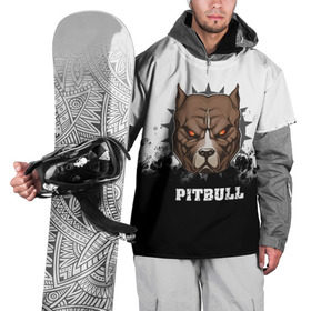 Накидка на куртку 3D с принтом Pitbull в Белгороде, 100% полиэстер |  | Тематика изображения на принте: 3d | dog | pitbull | абстракция | животные | краска | собака | черно белый
