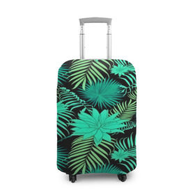 Чехол для чемодана 3D с принтом Tropical pattern в Белгороде, 86% полиэфир, 14% спандекс | двустороннее нанесение принта, прорези для ручек и колес | 3d | арт | лето | листья | пальмы | текстура | узор | цветы