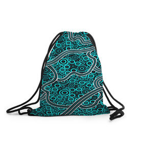 Рюкзак-мешок 3D с принтом Aboriginal pattern в Белгороде, 100% полиэстер | плотность ткани — 200 г/м2, размер — 35 х 45 см; лямки — толстые шнурки, застежка на шнуровке, без карманов и подкладки | абстракции | арт | волны | узор | фигуры