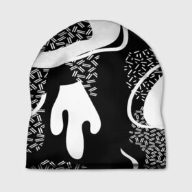 Шапка 3D с принтом Черно-белый узор в Белгороде, 100% полиэстер | универсальный размер, печать по всей поверхности изделия | Тематика изображения на принте: abstraction | абстракция | геометрия | грани | линии | полигоны | сочетания | текстура | узоры | черно белый