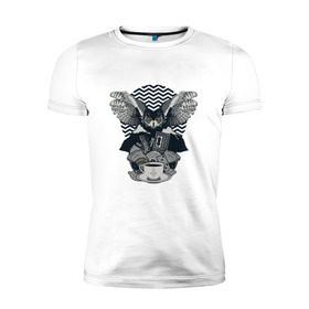 Мужская футболка премиум с принтом Twin Peaks в Белгороде, 92% хлопок, 8% лайкра | приталенный силуэт, круглый вырез ворота, длина до линии бедра, короткий рукав | арт | птицы | сериалы | сова | твин пикс | фильмы