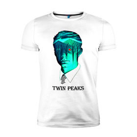 Мужская футболка премиум с принтом Twin Peaks в Белгороде, 92% хлопок, 8% лайкра | приталенный силуэт, круглый вырез ворота, длина до линии бедра, короткий рукав | арт | дейл купер | сериал | твин пикс | фильм