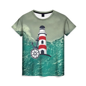 Женская футболка 3D с принтом Морской в Белгороде, 100% полиэфир ( синтетическое хлопкоподобное полотно) | прямой крой, круглый вырез горловины, длина до линии бедер | 3d | blue | брызги | вмф | вода | военный | волны | исторический | капли | корабль | лето | море | моряк | океан | природа | фрегат | шторм