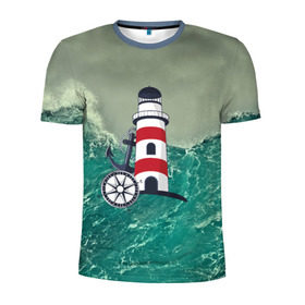 Мужская футболка 3D спортивная с принтом Морской в Белгороде, 100% полиэстер с улучшенными характеристиками | приталенный силуэт, круглая горловина, широкие плечи, сужается к линии бедра | Тематика изображения на принте: 3d | blue | брызги | вмф | вода | военный | волны | исторический | капли | корабль | лето | море | моряк | океан | природа | фрегат | шторм