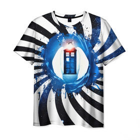 Мужская футболка 3D с принтом Доктор кто? в Белгороде, 100% полиэфир | прямой крой, круглый вырез горловины, длина до линии бедер | 3d | doctor who | абстракция | арт | звезды | космос | краски | пространство | сериал | фильмы