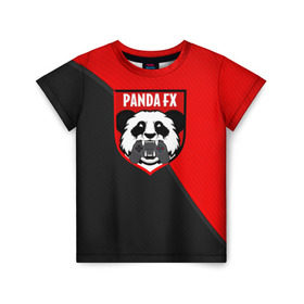 Детская футболка 3D с принтом PandafxTM в Белгороде, 100% гипоаллергенный полиэфир | прямой крой, круглый вырез горловины, длина до линии бедер, чуть спущенное плечо, ткань немного тянется | 7f united | fifa | pandafx | панда
