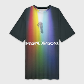 Платье-футболка 3D с принтом Imagine Dragons в Белгороде,  |  | demons | evolve | mirrors | radioactive | драконы | космос | музыка | нло | ночь | поп | радуга | рок | свет