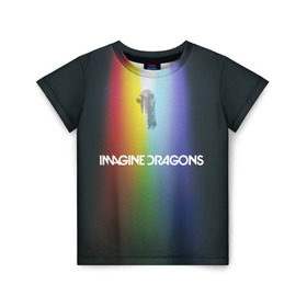 Детская футболка 3D с принтом Imagine Dragons в Белгороде, 100% гипоаллергенный полиэфир | прямой крой, круглый вырез горловины, длина до линии бедер, чуть спущенное плечо, ткань немного тянется | demons | evolve | mirrors | radioactive | драконы | космос | музыка | нло | ночь | поп | радуга | рок | свет