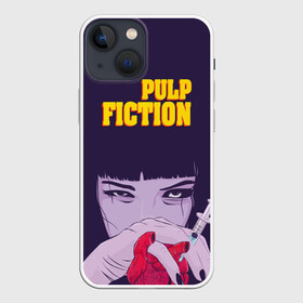 Чехол для iPhone 13 mini с принтом Бульварное чтиво в Белгороде,  |  | pulp fiction | адреналин | криминальное чтиво | миа уоллес | мия | сердце | укол