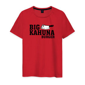 Мужская футболка хлопок с принтом Big Kahuna в Белгороде, 100% хлопок | прямой крой, круглый вырез горловины, длина до линии бедер, слегка спущенное плечо. | pulp fiction | биг кахуна | бургер | винсент вега | гавайский бургер | джулс виннфилд