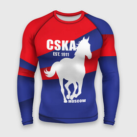 Мужской рашгард 3D с принтом CSKA est. 1911 в Белгороде,  |  | армейцы | болельщик | кони | красно синие | фанат | футбол | футболист | цска