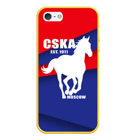 Чехол для iPhone 5/5S матовый с принтом CSKA est 1911 в Белгороде, Силикон | Область печати: задняя сторона чехла, без боковых панелей | армейцы | болельщик | кони | красно синие | фанат | футбол | футболист | цска