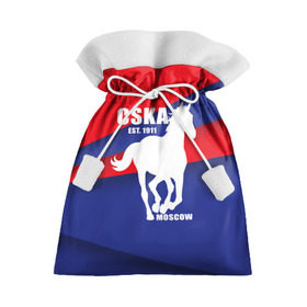 Подарочный 3D мешок с принтом CSKA est. 1911 в Белгороде, 100% полиэстер | Размер: 29*39 см | армейцы | болельщик | кони | красно синие | фанат | футбол | футболист | цска