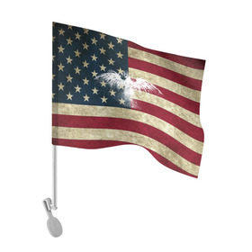 Флаг для автомобиля с принтом Флаг США с белым орлом в Белгороде, 100% полиэстер | Размер: 30*21 см | Тематика изображения на принте: usa | америка | американец | америки | звездно полосатый | необычный | нью йорк | орел | соединенные | сша | флаг | штаты | янки