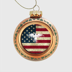 Стеклянный ёлочный шар с принтом Флаг США с белым орлом в Белгороде, Стекло | Диаметр: 80 мм | usa | америка | американец | америки | звездно полосатый | необычный | нью йорк | орел | соединенные | сша | флаг | штаты | янки