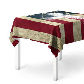 Скатерть 3D с принтом Флаг США с белым орлом в Белгороде, 100% полиэстер (ткань не мнется и не растягивается) | Размер: 150*150 см | usa | америка | американец | америки | звездно полосатый | необычный | нью йорк | орел | соединенные | сша | флаг | штаты | янки