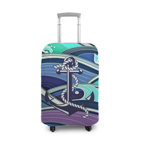 Чехол для чемодана 3D с принтом Моряк в Белгороде, 86% полиэфир, 14% спандекс | двустороннее нанесение принта, прорези для ручек и колес | blue | брызги | вмф | вода | военный | волны | капли | море | океан