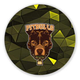 Коврик круглый с принтом Pitbulls в Белгороде, резина и полиэстер | круглая форма, изображение наносится на всю лицевую часть | dog | pitbulls | абстракция | геометрия | животные | собака | треугольники | цепь