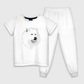 Детская пижама хлопок с принтом Самоед в Белгороде, 100% хлопок |  брюки и футболка прямого кроя, без карманов, на брюках мягкая резинка на поясе и по низу штанин
 | ездовая собака | ес | лайка | самоедская собака