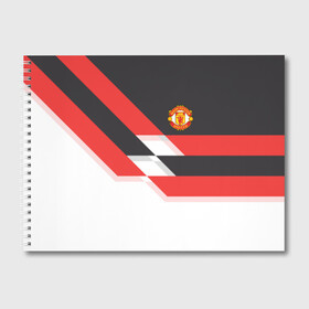 Альбом для рисования с принтом Manchester United - Stripe в Белгороде, 100% бумага
 | матовая бумага, плотность 200 мг. | Тематика изображения на принте: manchester united | stripe | манчестер юнайтед | футбол