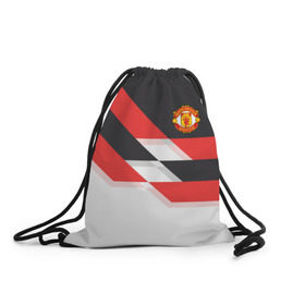 Рюкзак-мешок 3D с принтом Manchester United - Stripe в Белгороде, 100% полиэстер | плотность ткани — 200 г/м2, размер — 35 х 45 см; лямки — толстые шнурки, застежка на шнуровке, без карманов и подкладки | manchester united | stripe | манчестер юнайтед | футбол