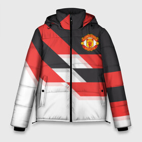 Мужская зимняя куртка 3D с принтом Manchester United - Stripe в Белгороде, верх — 100% полиэстер; подкладка — 100% полиэстер; утеплитель — 100% полиэстер | длина ниже бедра, свободный силуэт Оверсайз. Есть воротник-стойка, отстегивающийся капюшон и ветрозащитная планка. 

Боковые карманы с листочкой на кнопках и внутренний карман на молнии. | manchester united | stripe | манчестер юнайтед | футбол