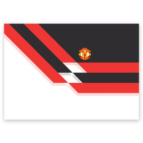 Поздравительная открытка с принтом Manchester United - Stripe в Белгороде, 100% бумага | плотность бумаги 280 г/м2, матовая, на обратной стороне линовка и место для марки
 | manchester united | stripe | манчестер юнайтед | футбол
