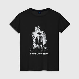 Женская футболка хлопок с принтом Не оглядывайся в Белгороде, 100% хлопок | прямой крой, круглый вырез горловины, длина до линии бедер, слегка спущенное плечо | walking dead | zombie | апокалипсис | зомби | рик граймс | сериал | труп | ходячие мертвецы