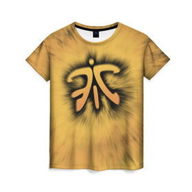 Женская футболка 3D с принтом Team Fnatic в Белгороде, 100% полиэфир ( синтетическое хлопкоподобное полотно) | прямой крой, круглый вырез горловины, длина до линии бедер | cs | csgo | dota | dota 2 | fnatic | team fnatic | дота | киберспорт | кс | фнатики