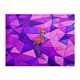 Обложка для студенческого билета с принтом Фламинго в Белгороде, натуральная кожа | Размер: 11*8 см; Печать на всей внешней стороне | Тематика изображения на принте: bird | flyer | fowl | poultry | seabird | triangle | абстракция | животные | птицы | текстуры | тренд | треугольники | фламинго
